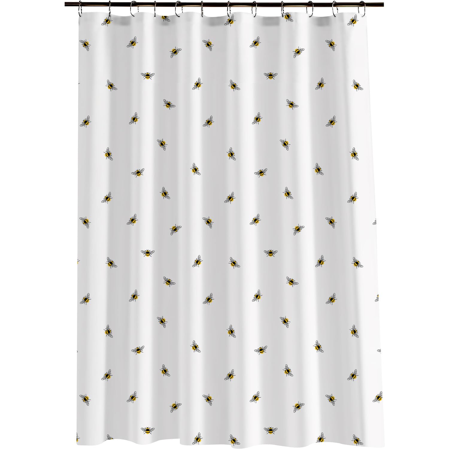 New Cute Honey Bees Design White Shower Curtain Helps keep Your Bathroom Dry Washable Polyester Shower Curtain Bathroom Decor - N63