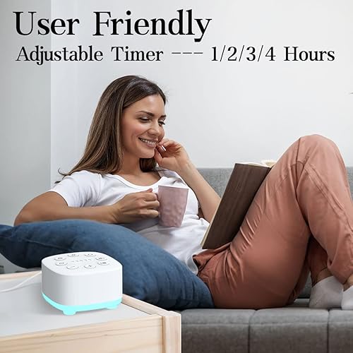 Miniatura 6 de Meditation Máquina de sonido de ruido blanco, 30 sonidos relajantes con 32 controles de volumen, 12 luces nocturnas, 5 temporizadores, máquina de