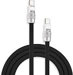 chubbycable Chubby 2.0 Câble USB C de Charge Rapide Durable en Silicone Souple Type C Couleur Classique 240W Câble de Chargeur de Téléphone Extra Épais, Noir, Type-C à Type-C, 3.3pi