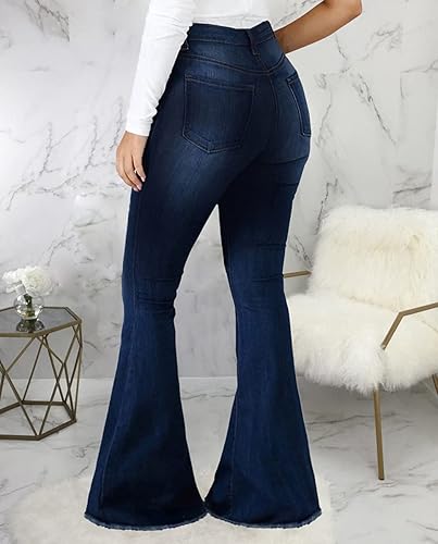Miniatura 4 de Jeans acampanados para mujer, rasgados, de cintura alta, clásicos, acampanados