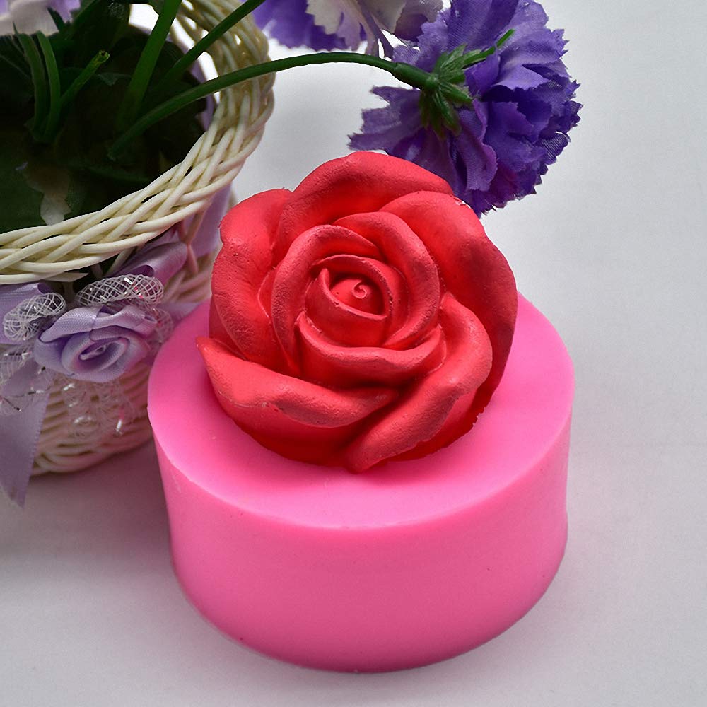 Set De 3 Moldes De Silicona Para Rosas 3D - Para Velas, Resina, Jabón O Yeso - Tamaños Pequeño, Mediano Y Grande