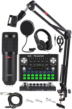 Lastvoice BM800 Live Plus Head Set Effect Sound Card Microphone Headset Stand Recording Live Broadcast PC and Phone