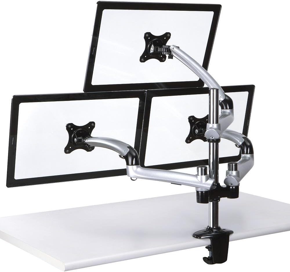 Cotytech Triple Monitor Desk Mount Spring Arm Clamp Base - Silver (DM-GST13-C50)