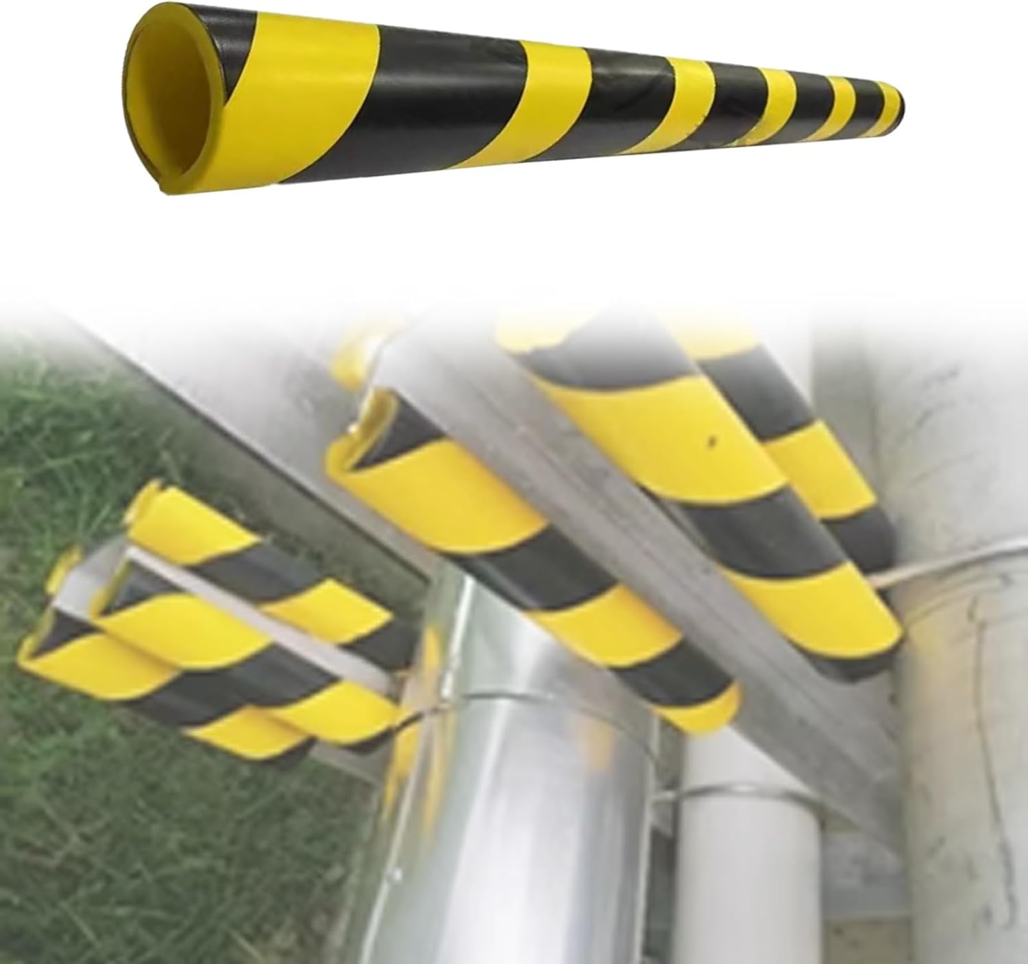 All-Weather Garage Pole Safety Pad, Universal Corner Edge Protector with Strong Adhesive, Outdoor Playground Bumper Guard for Basement Corners (L 2.2ft/0.65m, ID1/2in/12mm)