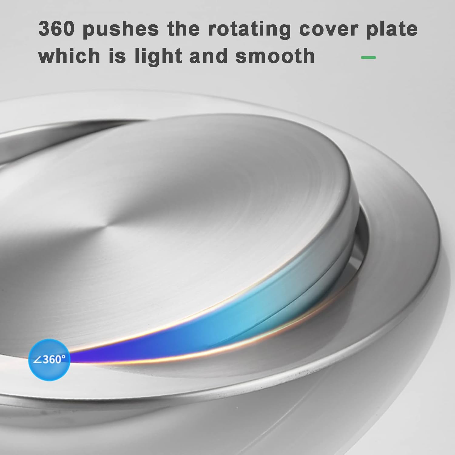 Trash Can Balance Flap Cover Garbage Can Rotating Top Lid Countertop Built-in Kitchen Round Waste Bin Lid, Brushed Surface Stainless Steel Chute Cover,Matte Black-Matte Black