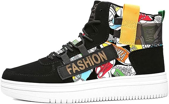 Amazon Co Jp ハイカット スニーカー メンズ レディース シューズ 厚底 カジュアル 運動靴 Puレザー 靴 カラフル スケートボードシューズカジュアルランニングシューズ 日常着用 おしゃれ 通気 スニーカー 男女兼用 シューズ バッグ
