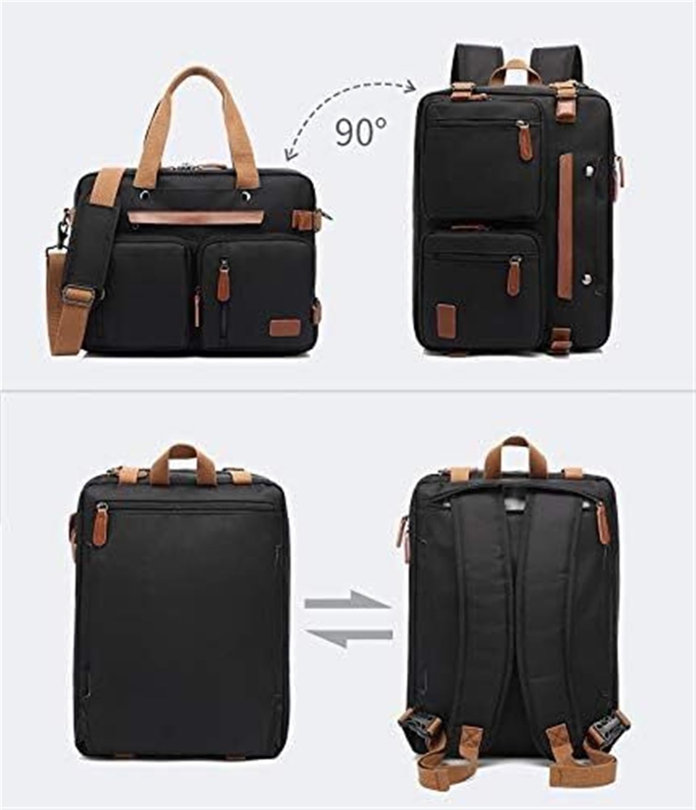 Zaino Porta PC Zaino per Laptop Borsa A Tracolla Borsa A Tracolla Borsa Per Laptop Borsa Da Lavoro Valigetta Da Viaggio Multifunzionale Zaino per PC Portatile Borsa per Laptop(Black,17.3")