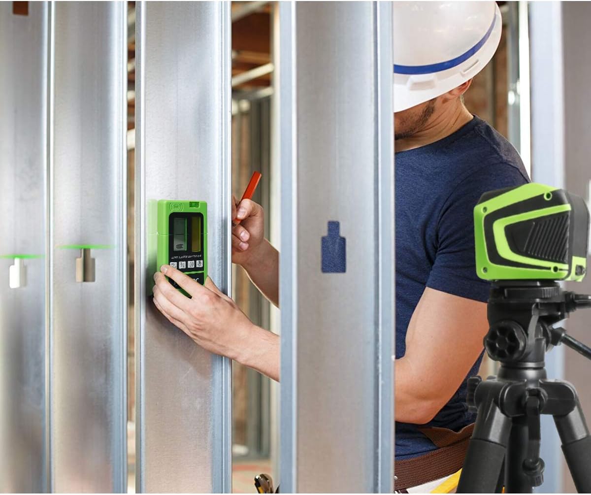 Huepar Self-leveling Laser Level with Rechargeable Li-ion Battery- Green Beam Cross Line Laser Level with Pulse Mode for Ceiling/Floor/Wall Application, Magnetic Metal Base Included - 5011GPro
