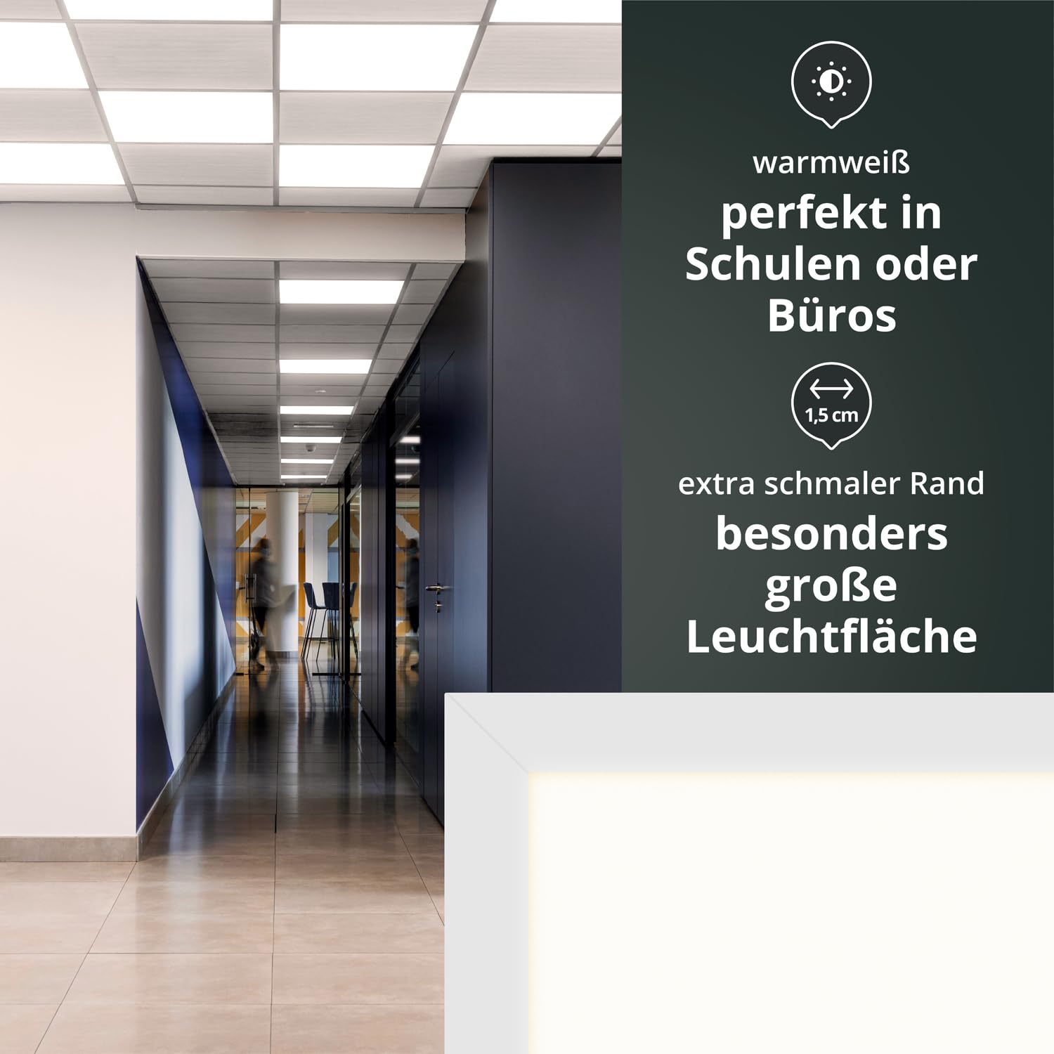 18x LED Panel rahmenlos 62x62cm 40W 3000K warmweiß 4000lm 100 Lumen/Watt flimmerfrei UGR<22 Einbau Rasterleuchte Einlegeleuchte Deckenleuchte Odenwalddecke OWA 620x620x32mm