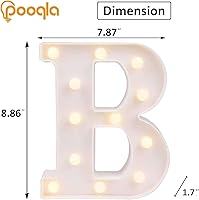 Vista 145 de Pooqla Letrero de Luces LED de Marquesina con Letras, Letra del Alfabeto Iluminada para Decoración del Hogar, Fiesta, Boda R