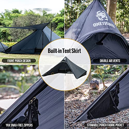 Onetigris Tetra Ultralight Tent 1-2 Person Waterproof, 3 Season, Ideal For Backpacking Camping Hiking Trekking Motorcycling Bushcrafting, Travelling #TOP3