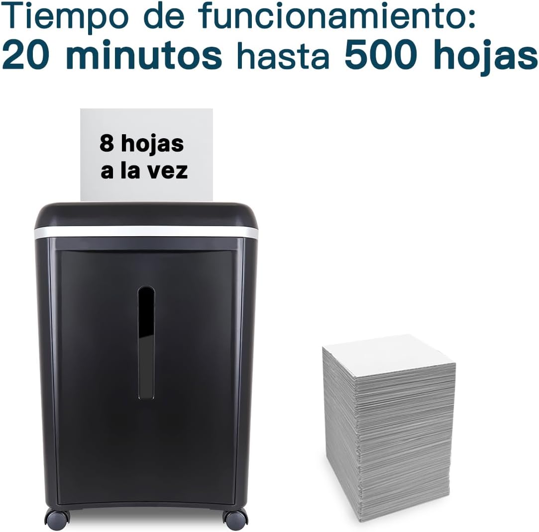 WOLVERINE 8-Sheet Super Micro Cut High Security Level P-5 Ultra Quiet Paper/Credit Card Home Office Shredder with 4.5 gallons Pullout Waste Bin SD9101 (Black)