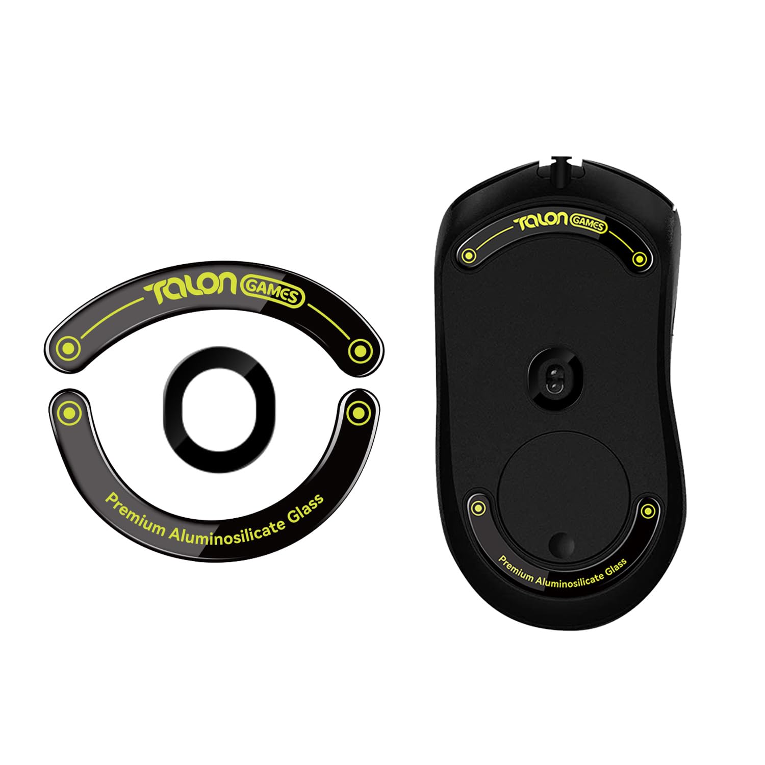 TALONGAMES Curved Edges Ultra Strong Glass Mouse Feet Skates Compatible with Logitech G403 / G603 / G703 Gaming Mouse Feet Replacement,Super Smooth