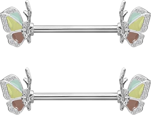 14G Nipple Ring 316L Stainless Steel Nipple Barbell Nipple Barbells CZ Nipple Ring Body Piercing Jewelry for Women Men