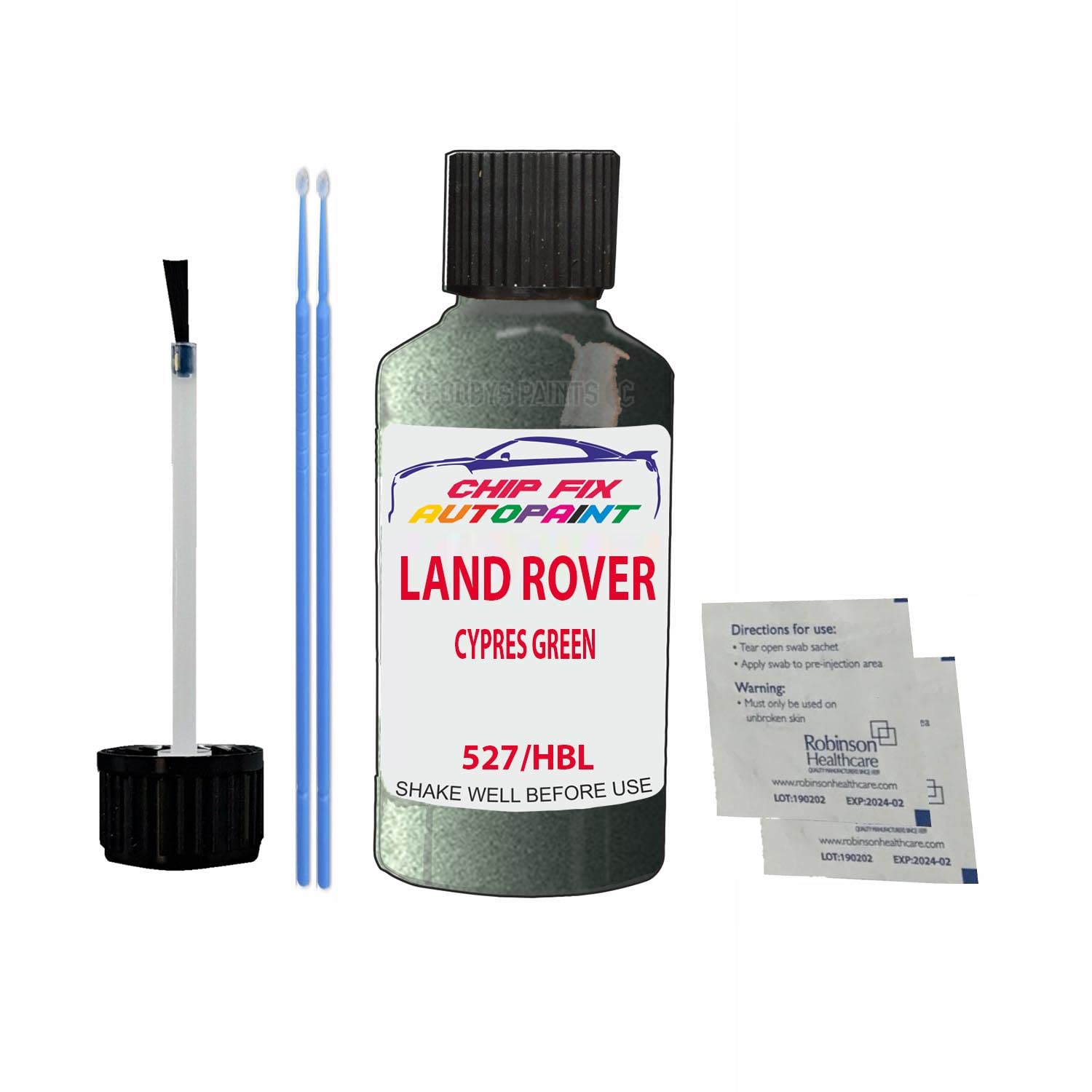 Scoobys Paints Back In The Mix Cypres Green Touch Up Paint For Land Rover Defender 527 1985-1990 30Ml Bottle Brush Scratch Stone Chip Repair Pen