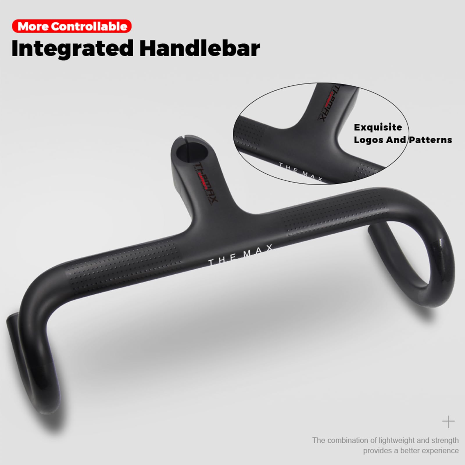 Manubrio integrato bici da corsa 31.8 Alfa Pasca manubrio carbonio bici da corsa 28.6 routing interiore manubri per bici da corsa UD opaco 400 * 110mm
