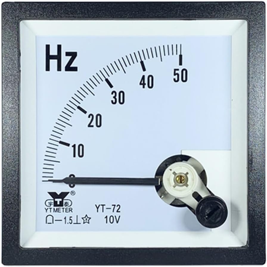 CP72 10V Input 50HZ 60HZ 120Hz Frequency Meter Opening Meter Pointer Voltage BE72 DH72 (Size : 120Hz/10V)