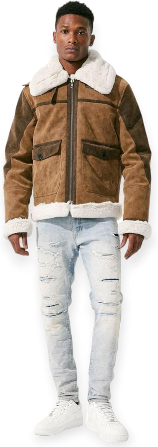Jordan Craig Men Vienna Fur Bomber Jackets (Brown)