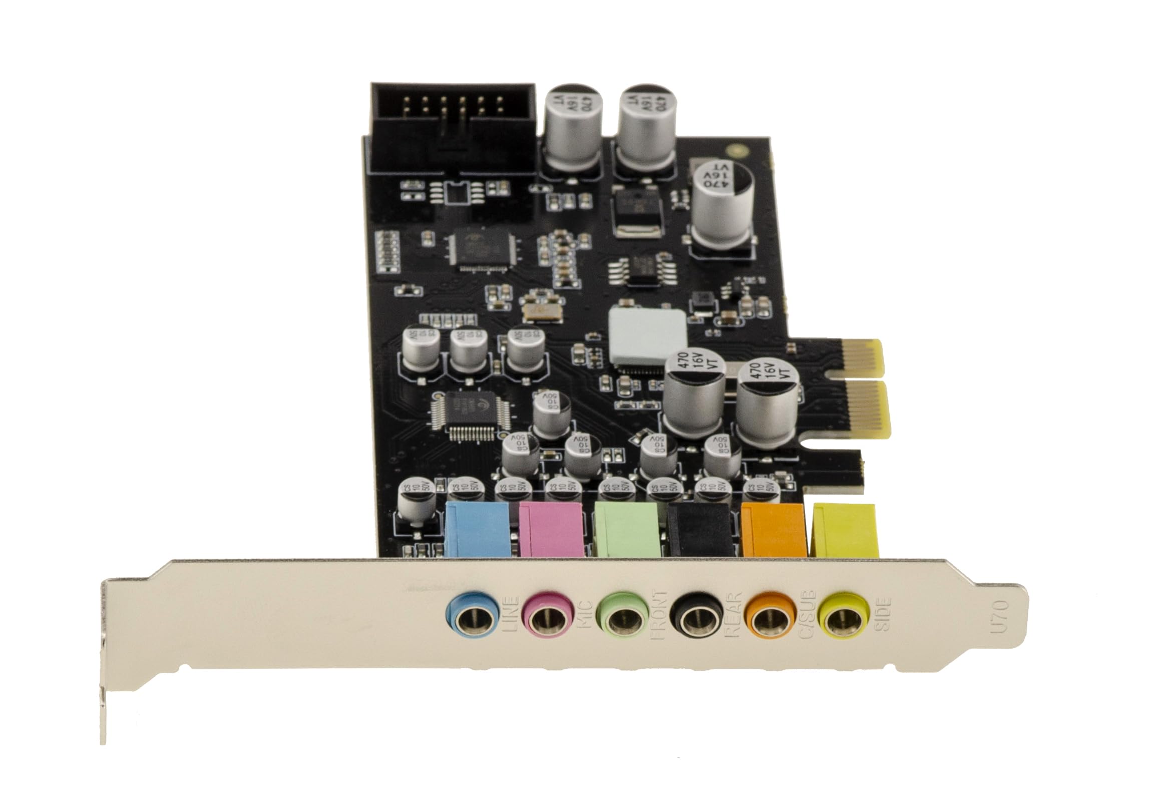 KALEA-INFORMATIQUE Carte Son PCIe 5.1 CMedia CM6212 | Carte son PCIe 5.1 à six canaux avec chipset C-Media CM6212 et équerres Low Profile et Full Height.