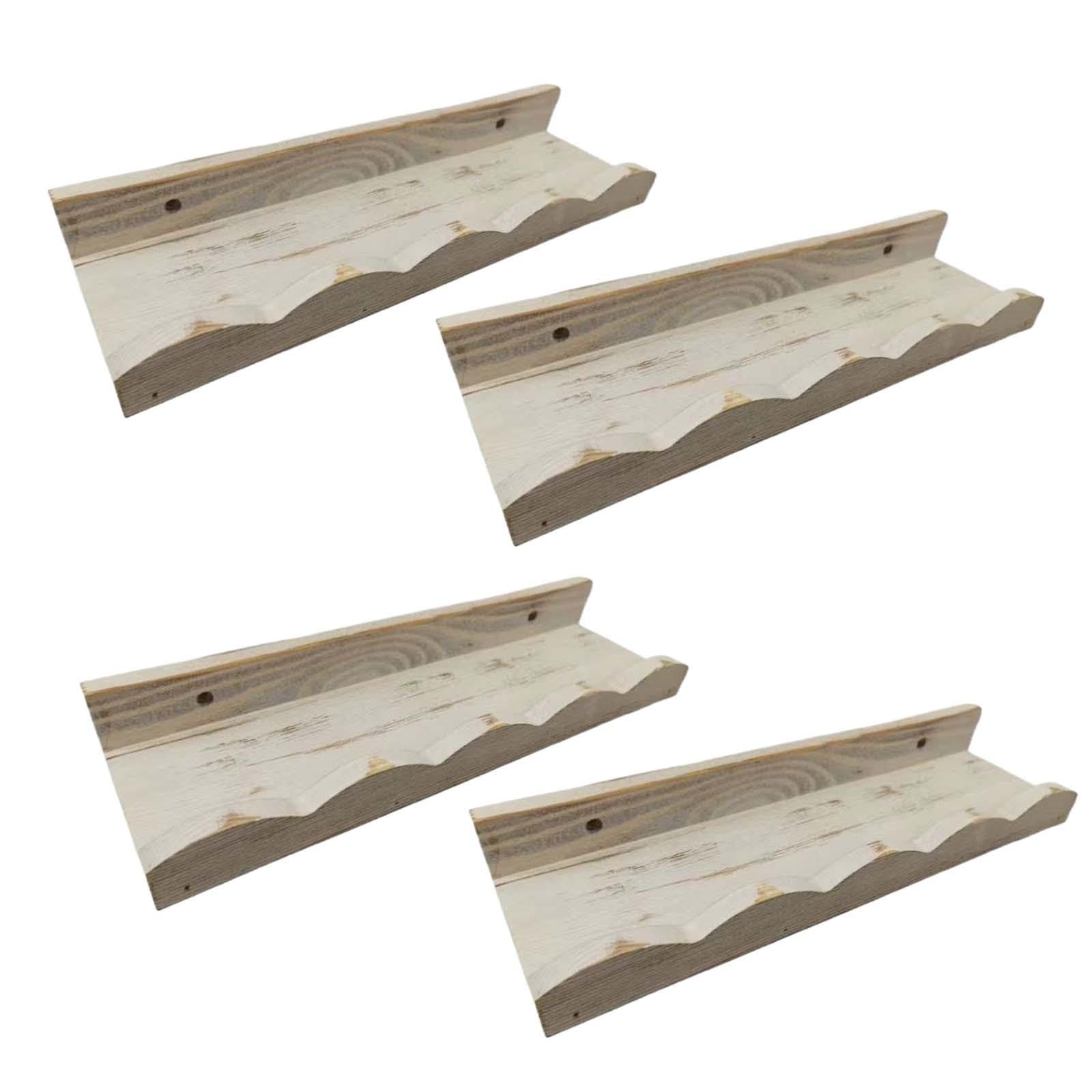 4 Piezas Estantes Flotantes de Pared Madera Rústica Rectangulares Organizadores Decorativos para Almacenar Libros Plantas Fotos Trofeos Adecuados