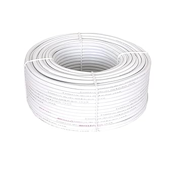 GVD PVC & Fire Resistant Stranded Insulated Low Smoke 2 Core Flexible Copper Electrical Wire for Home & Domestic Industrial Electric Wiring (White) (1.5MM, 45 MTR)