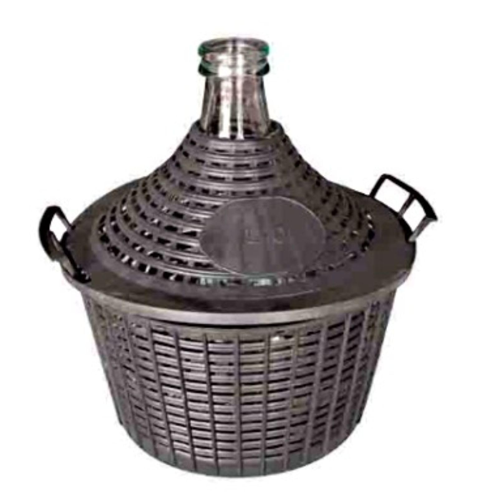 Cesto Copridamigiana con Manici Traforato10lt in Plastica, Copertura, Cover, Involucro, Rivestimento, Guscio, Protezione da Urti per Dame Bocca Stretta, Cappuccio per Damigiana
