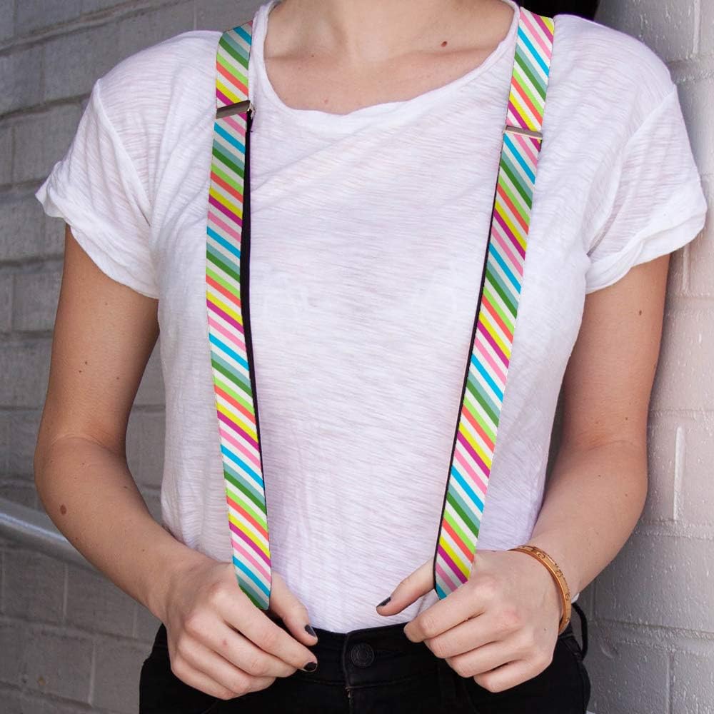 Buckle-Down womens Buckle-down - Stripes Suspenders, Multicolor, One Size US - Image 2