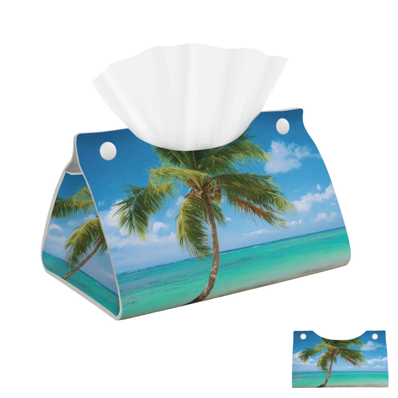 Beach Palm Tree Tissue Box Cover Square Cube Boxes