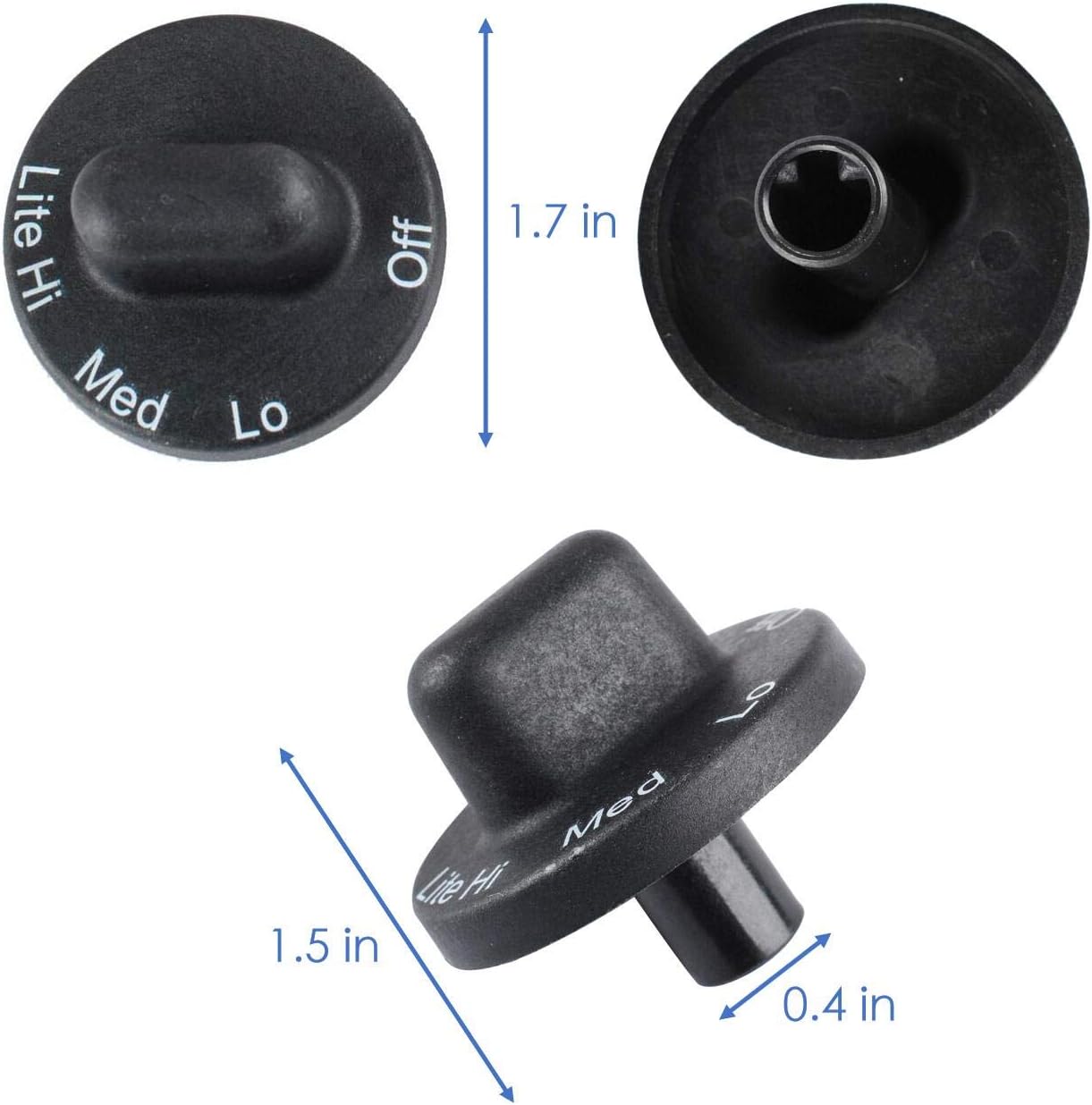 AMI PARTS 4 Pack of 71001641 Range Burner Valve Knob Compatible with