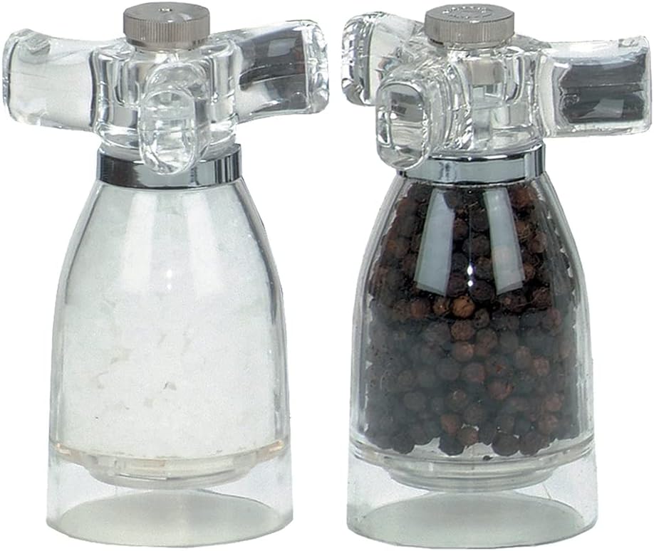 Chef Specialties Spinner Acrylic Pepper and Salt Mill Set, 4.25'' - 11cm