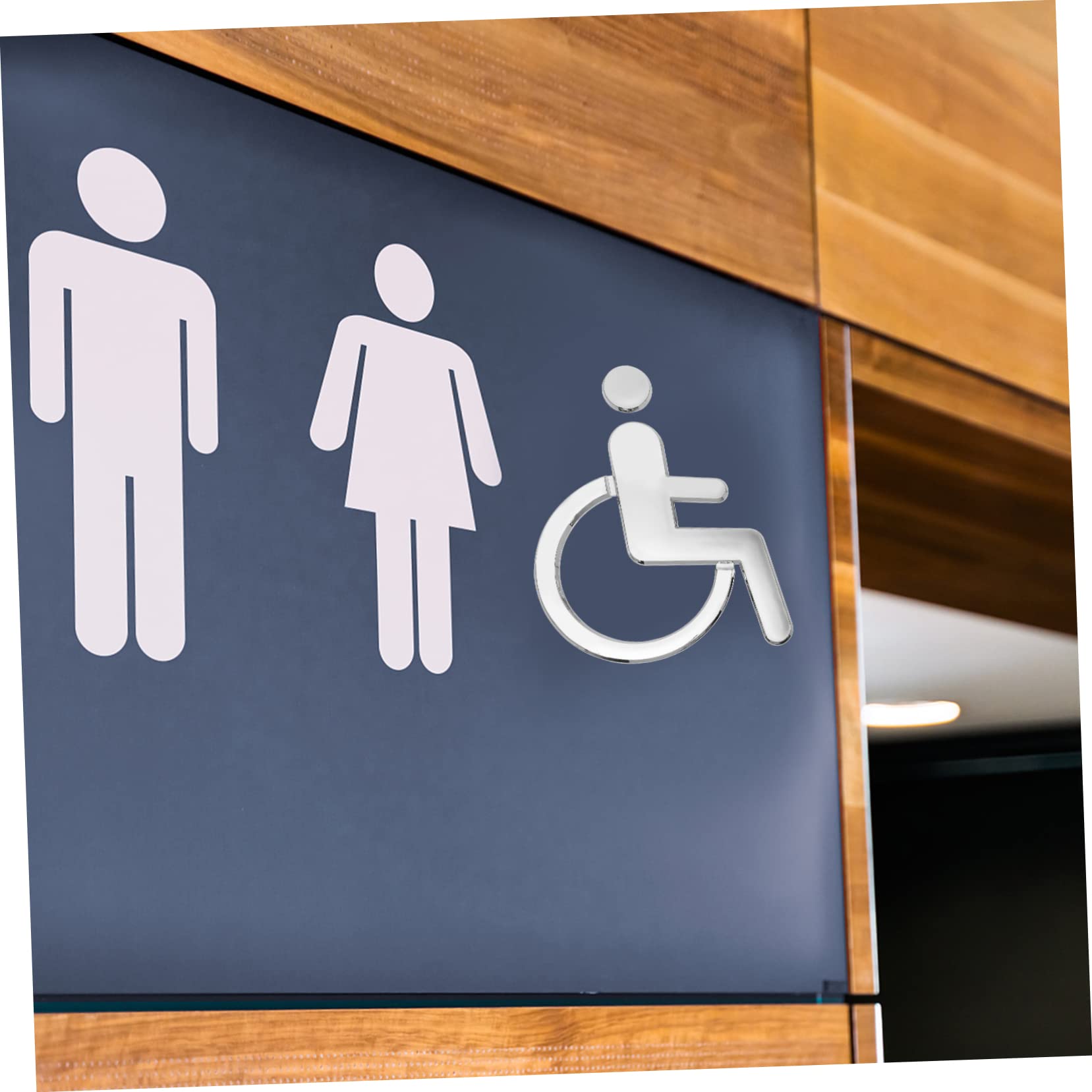 5 Piezas de Señal de Baño Accesible para Discapacitados en Plástico Abs Fácil Instalación Elegante Y Práctico.