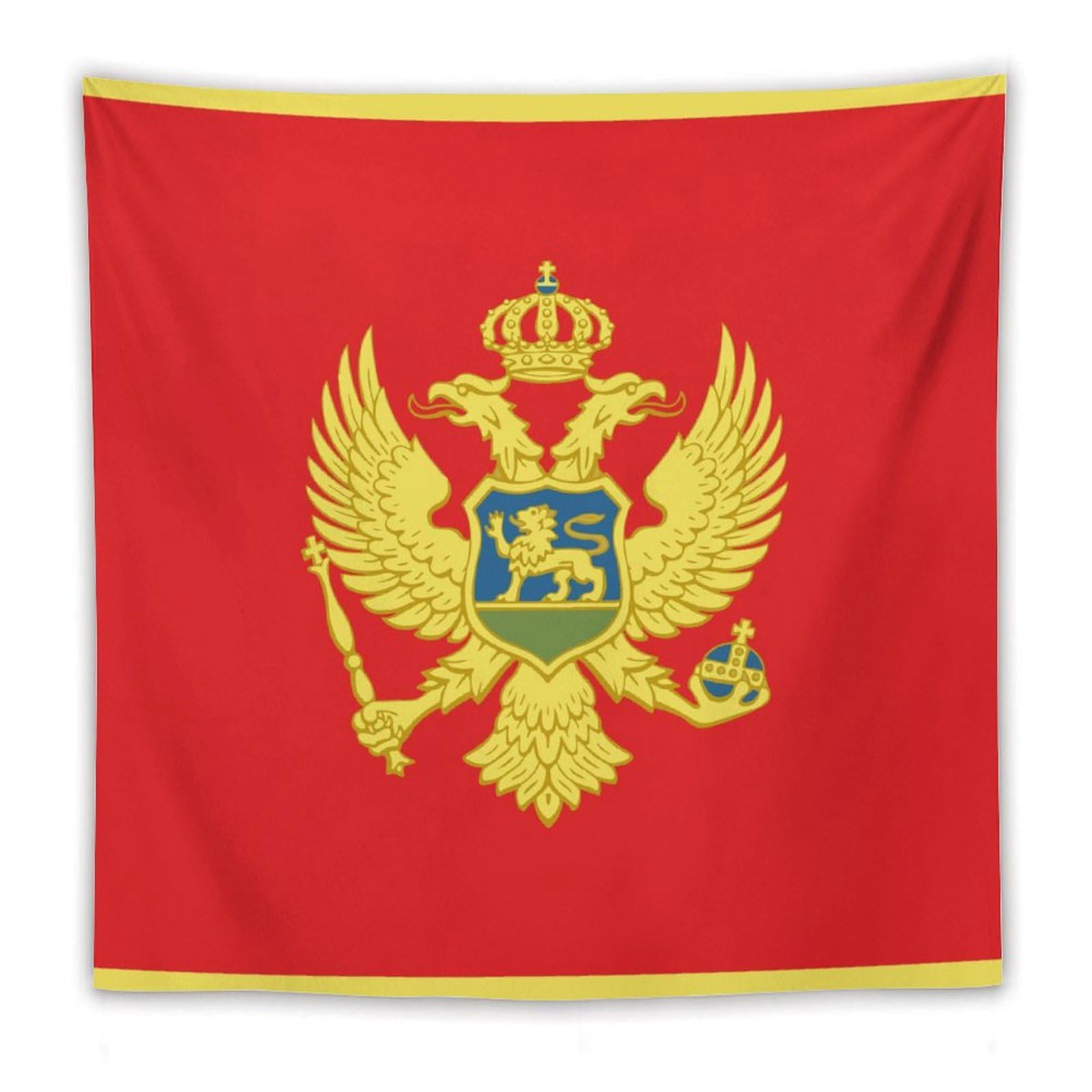 XingFox Montenegro Flag Tapestry Wall Hanging, National Flag Art Wall Decoration Tapestry, For Bedroom Living Room Dorm Home Decoration, 60"x60"