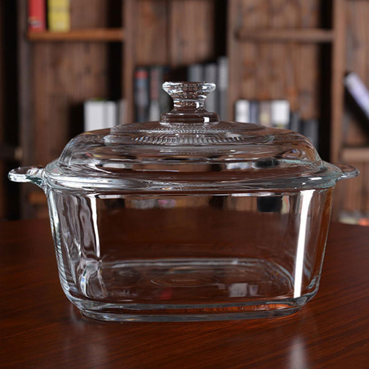 1l Transparente Glasschale mit Deckel Mikrowellengeeignete Bruchsichere Suppenaufbewahrungsschüssel für Snackbar und Tisch mit Klarem Kristalldesign