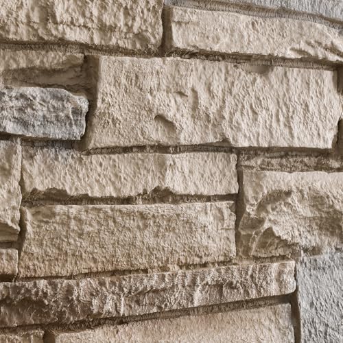 Wallwell 1.77 Inch Deep 3D Faux Stone Sample Panel Artisan Hand Painted Stacked Stone Look Piece for Color and Texture Check Golden Dune 12 x 8 Inch