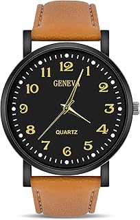 Armbanduhr Herren, Analog Quarz Uhr für Männer Uhren Minimalist Herrenuhr mit Lederarmband und Großem Zifferblatt, Klassische Business Leicht zu Lesen