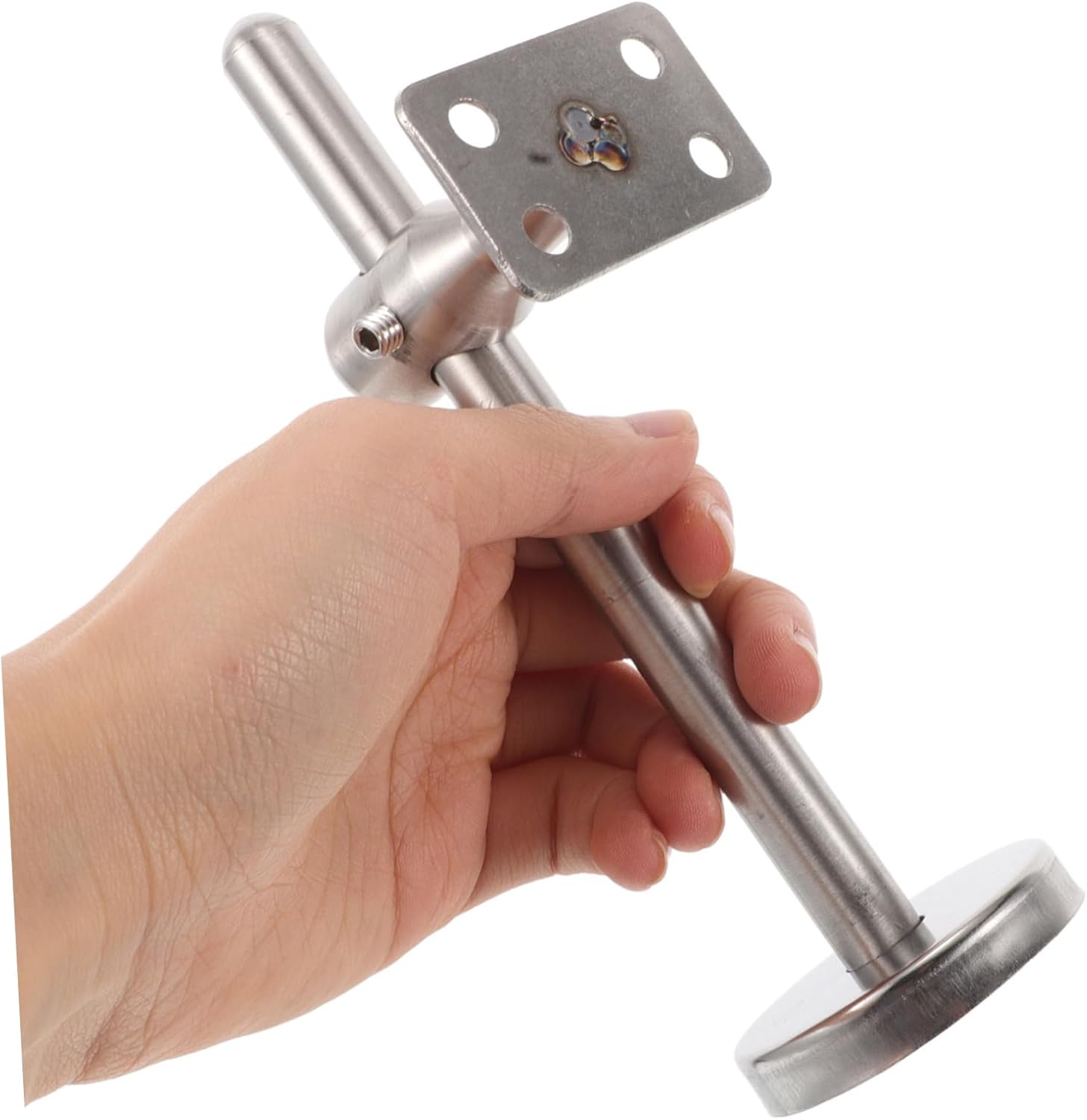 Holibanna 2pcs Stainless Steel Adjustable Handrail Brackets Heavy Duty Supports for Stairs and Railings for Enhanced Safety and Durability Home Settings