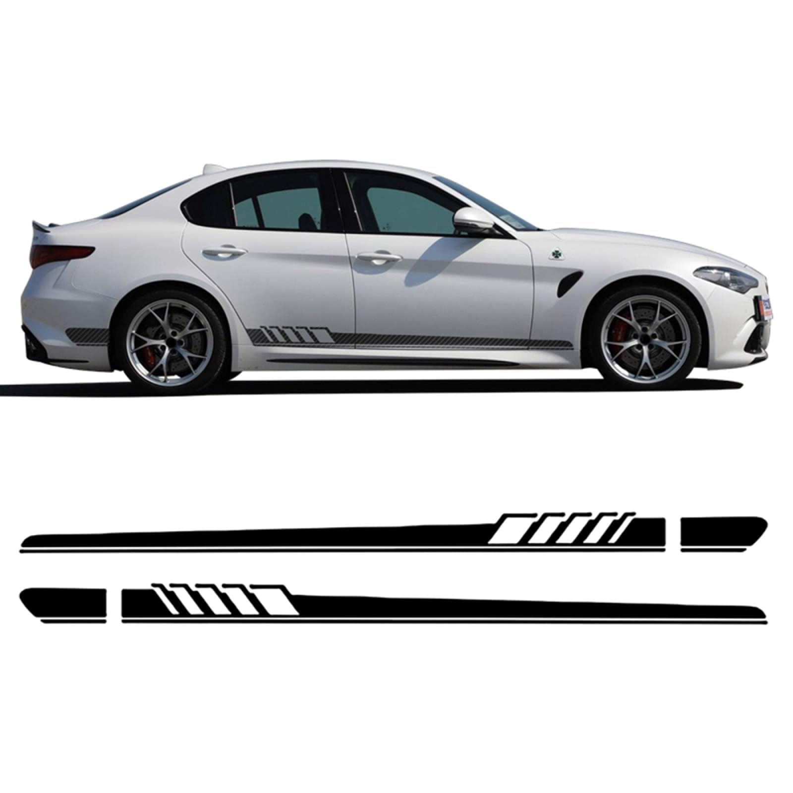 UNCLE LIAO Car Side Skirt For Alfa Romeo Giulia Giulietta Mito Stelvio 159 Auto Car Door Sticker Side Step Skirt.,Blue