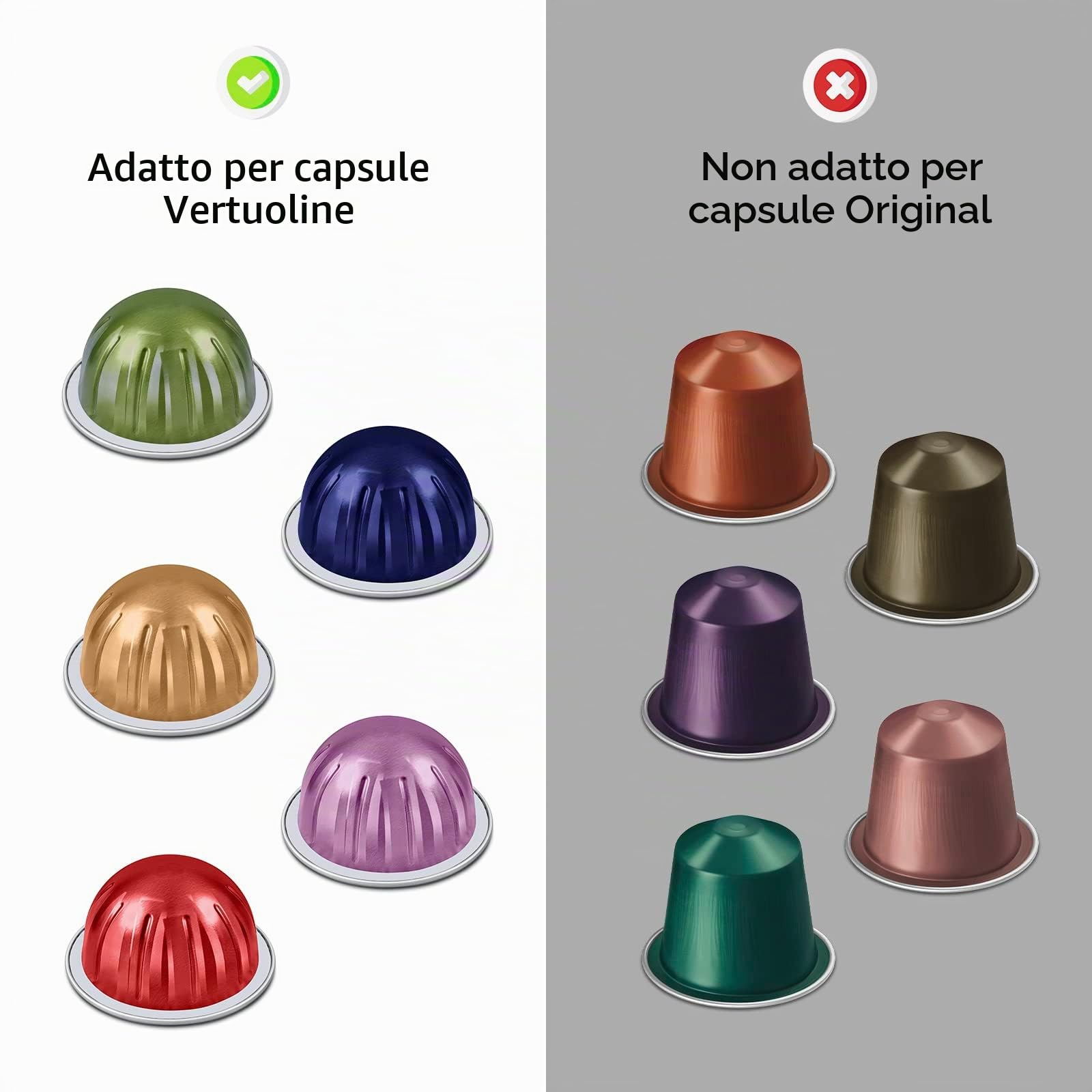 Coperchi Foli in alluminio per capsule riutilizzabili, guarnizioni in lamina di caffè, coperchi per cialde di caffè Foli compatibili con cialde Nespresso Vertuo, 120 pezzi, 62 mm
