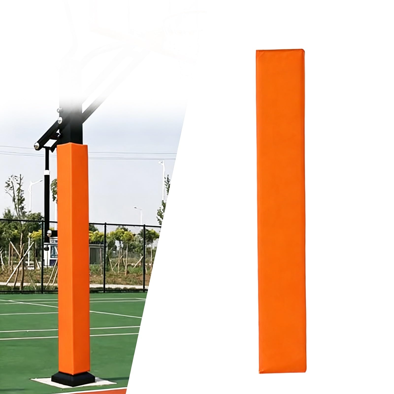 Protector Universal Para Postes De Canasta De Baloncesto,Cubierta De Seguridad 4 Lados Contra Impactos,Cojín Acolchado Impermeable,Para Gimnasio Escuela Garaje(Orange,13x13in(33x33cm))