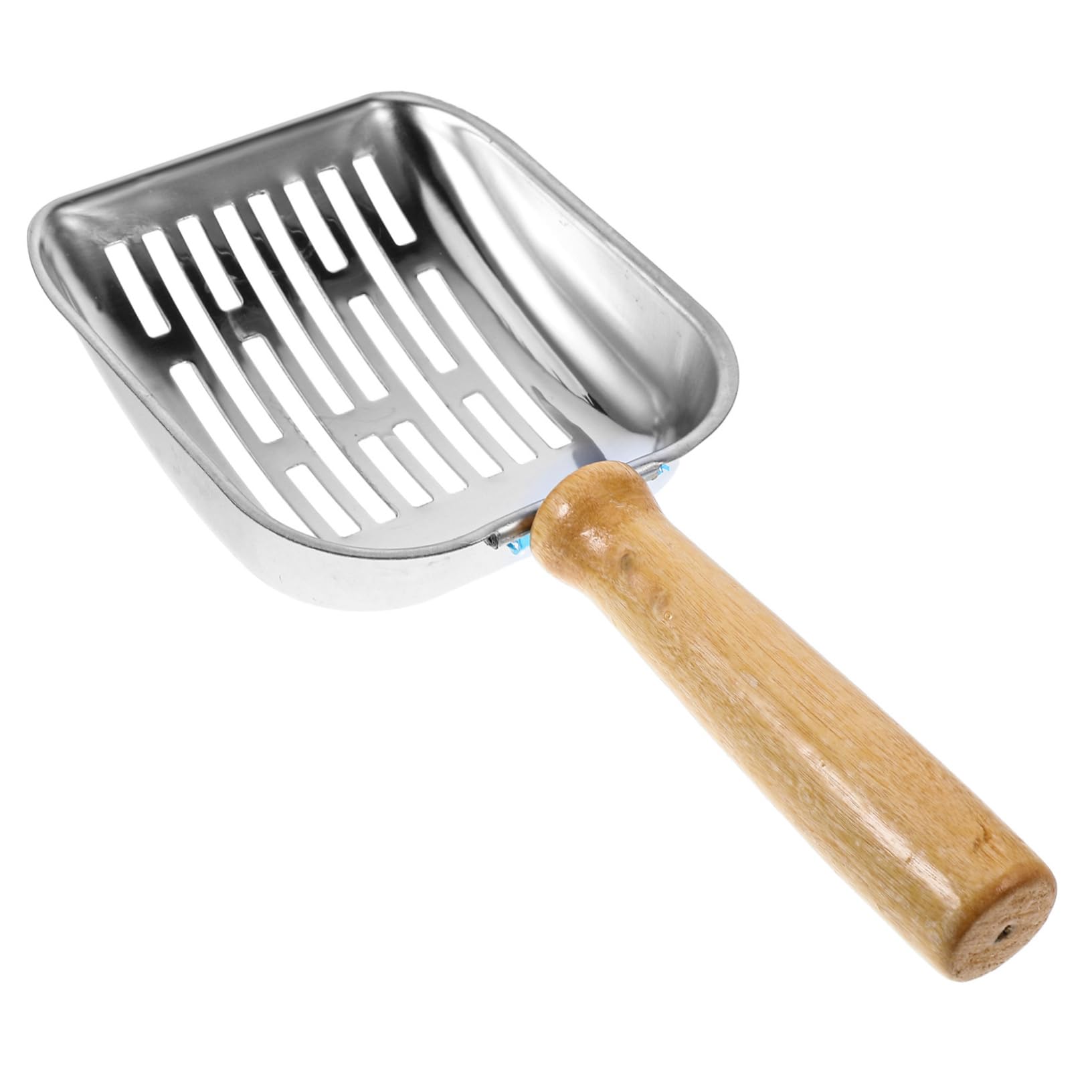 HANABASS Cat Litter Shovel Cat Litter Scooper Metal Cat Scooper Heavy Duty Cat Litter Scoop Small Litter Scooper Metal Cat Litter Scoop Metal Cat Poop Scooper Poop Scooping Tool Wood Silver