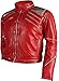 MJ Beat it Jacket Michael Red Faux Leather Jacket (US, Alpha, Medium, Regular, Regular, Faux Leather)
