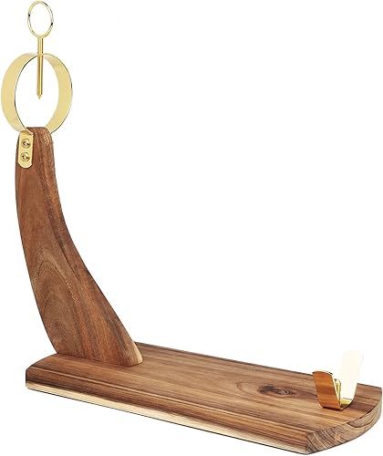 Resafy Soporte de jamón para tallar jamones españoles y jamón italiano, estante para cortar jamón de madera de acacia con almohadillas