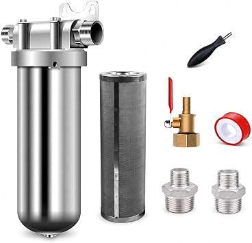 Reverse Osmosis Water Purifier, Pre-Filter, Household Well Water Filter, 304 Stainless Steel High Flow Backwash Water Filter, High Purification Capacity 4000L Pre-Filter, 6 Pieces