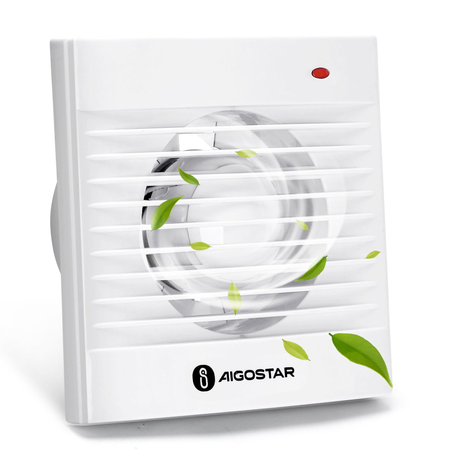 Aigostar Aspiratore da Bagno Ø 120 mm, Ventilatore da Bagno con valvola di ritorno, Ventilazione estrazione Ultra silenzioso, 14W, Funzionamento Silenzioso, Per cucina, WC, Bagno