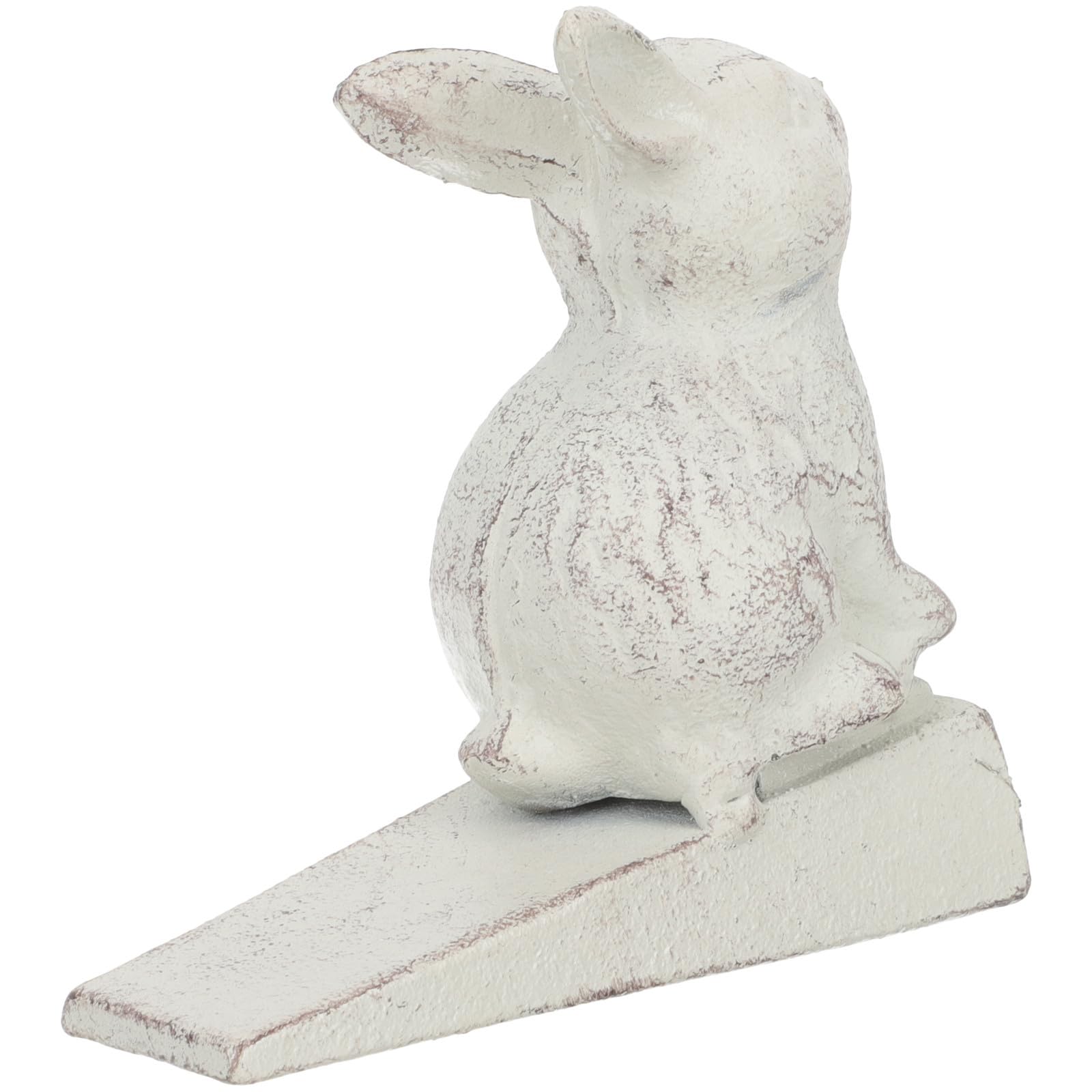 Butoir de porte sol fer blanc antidérapant avec cale inclinée lapin pour maison