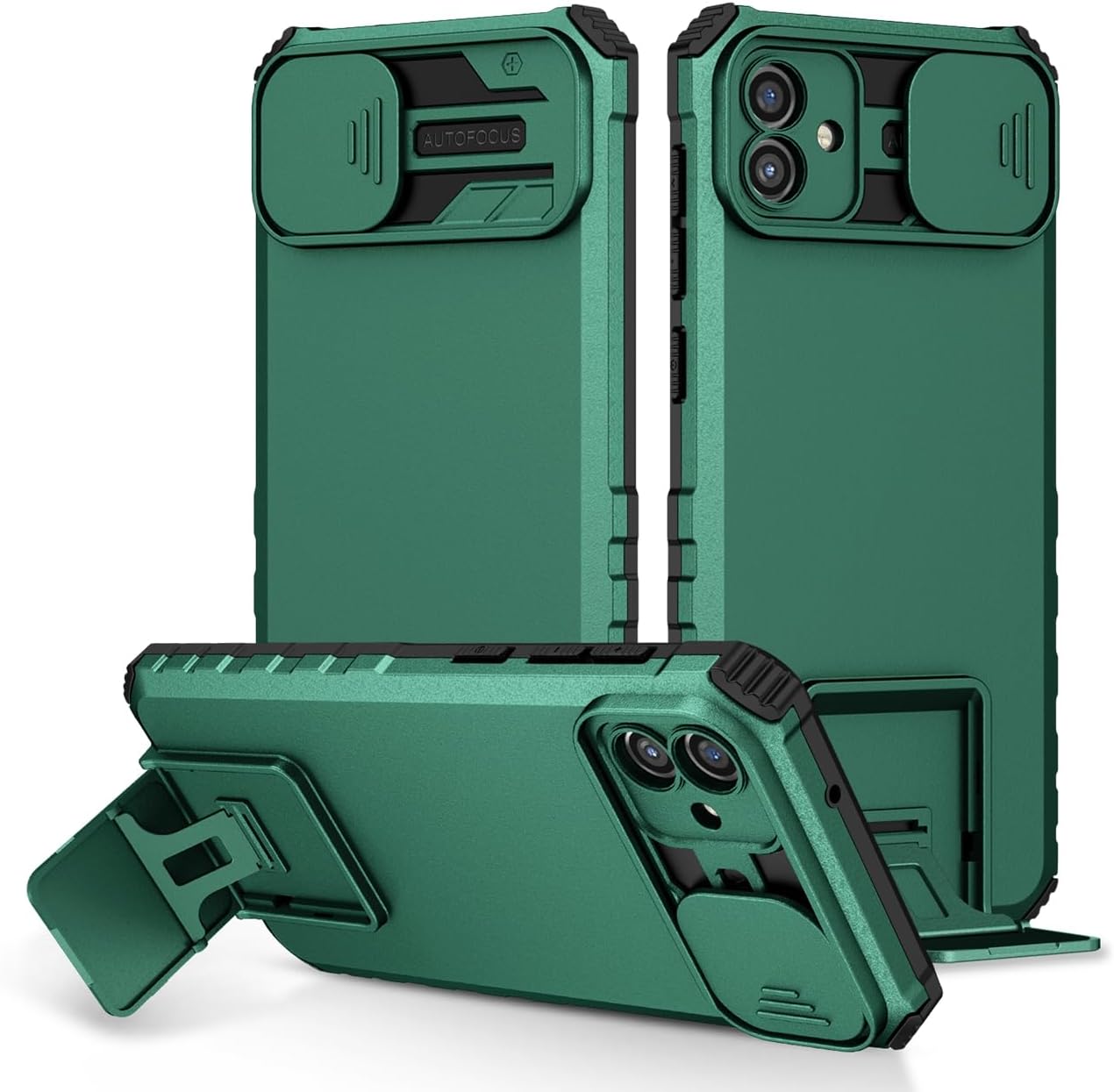 - Case for Galaxy A06 Case, Samsung A06 SM-A065F Case with Slide Camera Lens Kickstand Military-Grade Bumpers Armor Shockproof Protective Cover for Samsung Galaxy A06 Dark Green