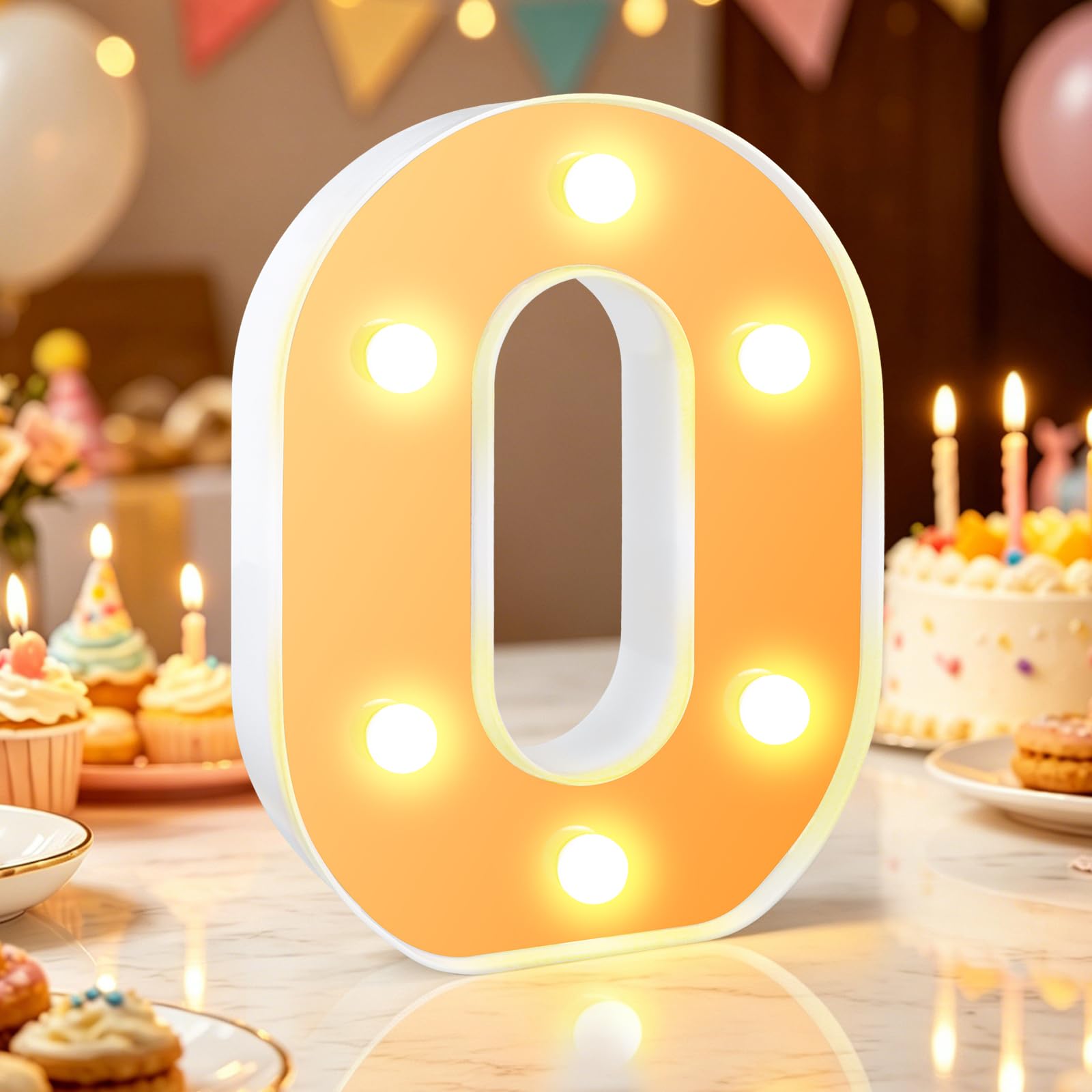 Light up Letter, Letter Light O, 6.3in Warm White Led Letters, Gold-mirrored, Gifts for Girls Women Party Birthday Decor (gold-letter O)