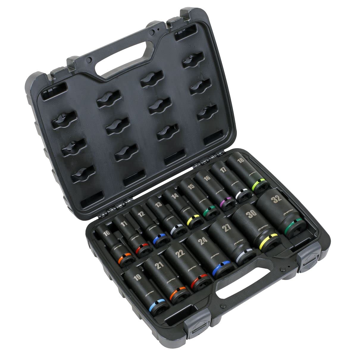 Sealey Impact Socket Set 16Pc 1/2"Sq Drive Deep Metric