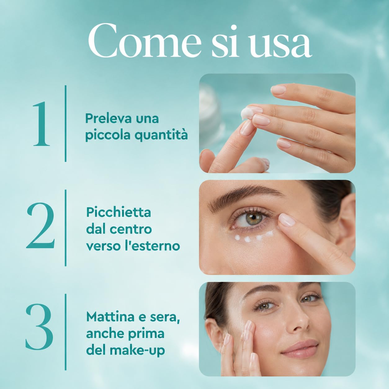 Linfa Cosmetics Multi-Recovery 4D Crema Contorno Occhi con Acido Ialuronico 4D, Plancton, Caffeina e Vitamina E, Idratante Antirughe per Borse e Occhiaie, 30 ml