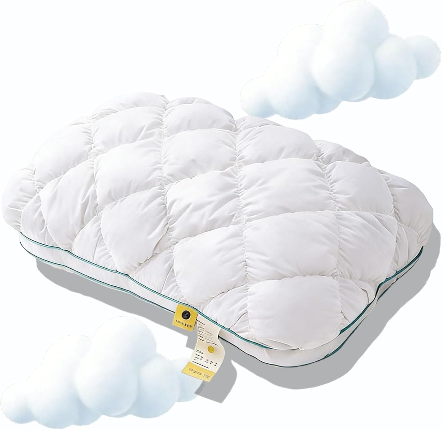 Pineapple Pillow, Pineapple Cloud-Like Down Pillow for Side & Back Sleepers (White)